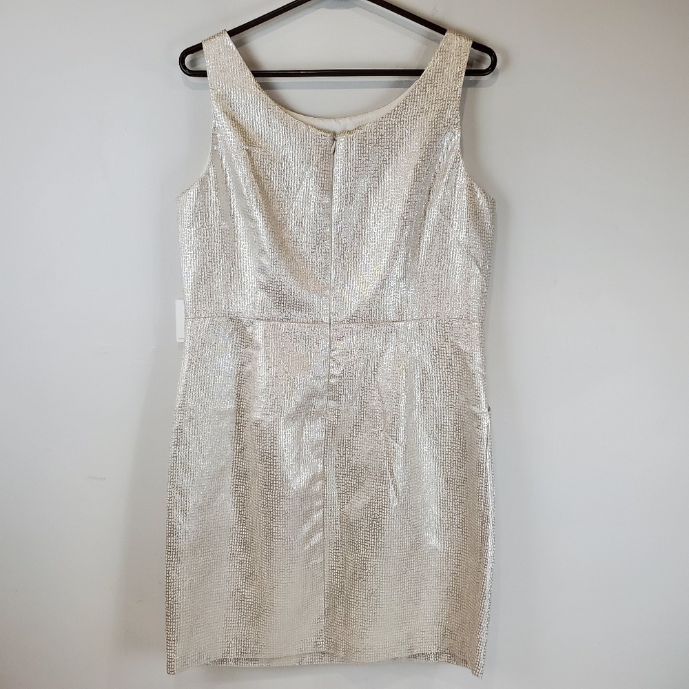 Dalia Pocked Silver Sleeveless Cocktail Dress Size 12 Womens Front pockets NWT - Picture 11 of 15